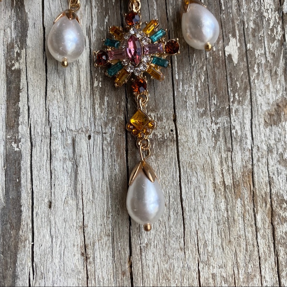 Zara rhinestone chandelier statement earrings - Picture 7 of 9